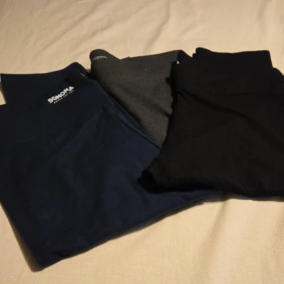 Sonoma Capri Leggings Set Of 3 Navy Gray Black Size Large - Picture 1 of 4